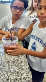 Decantação: separação de misturas 4º ano A